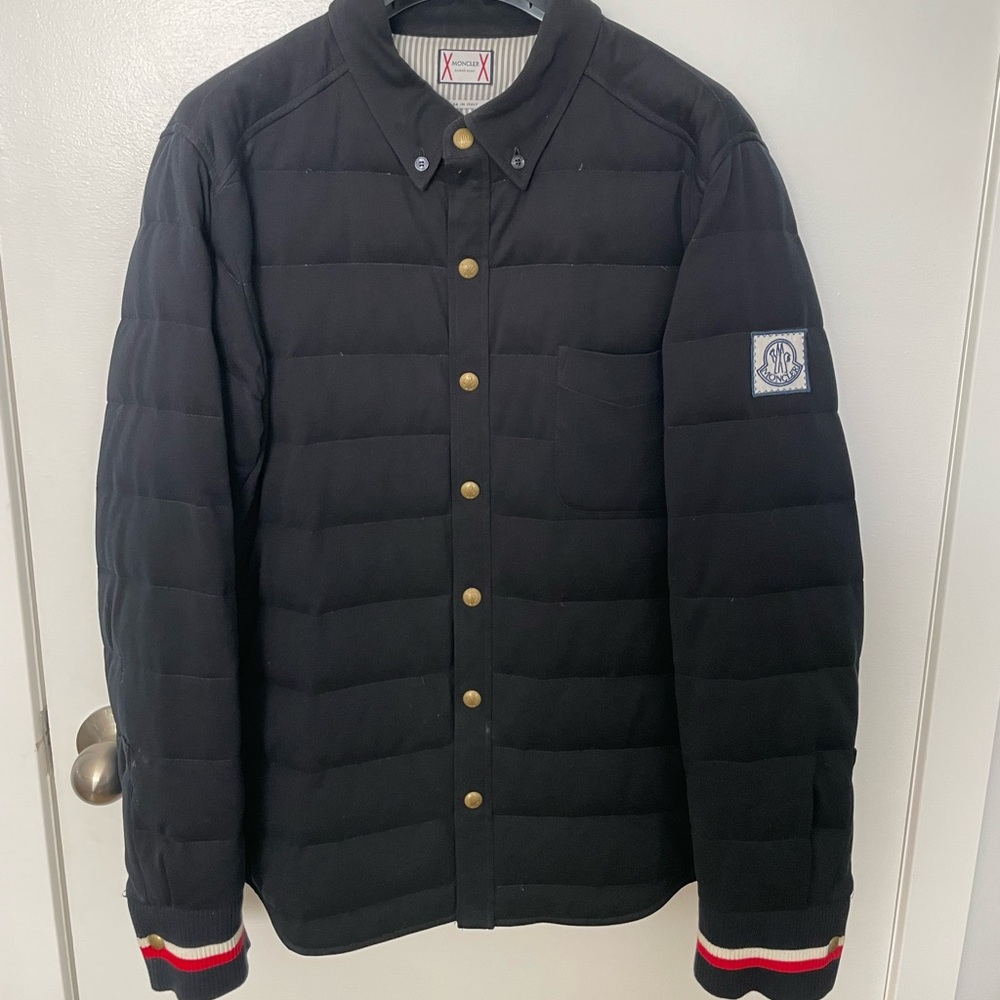 Men’s Moncler Gamme Bleu Navy down filled shirt jacket, 3, $1250 - Picture 1 of 10